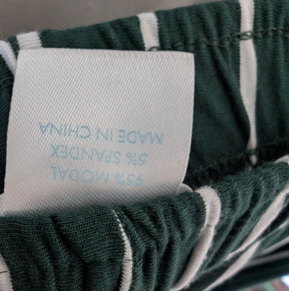 Lake Kimono Pajama Set 2XL XXL Wrap Top Pants DreamKnit Green Stripe Women Modal - Picture 10 of 10